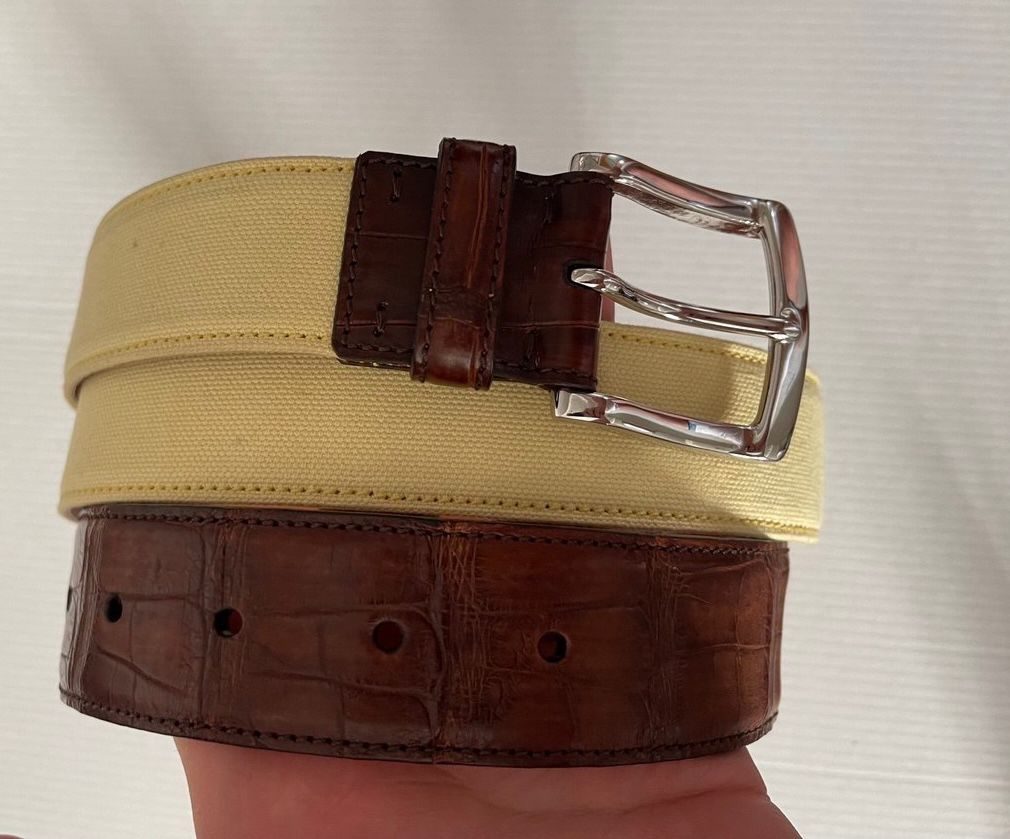 Kiton новый ремень из кожи аллигатора - photo 1